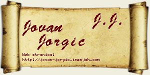 Jovan Jorgić vizit kartica